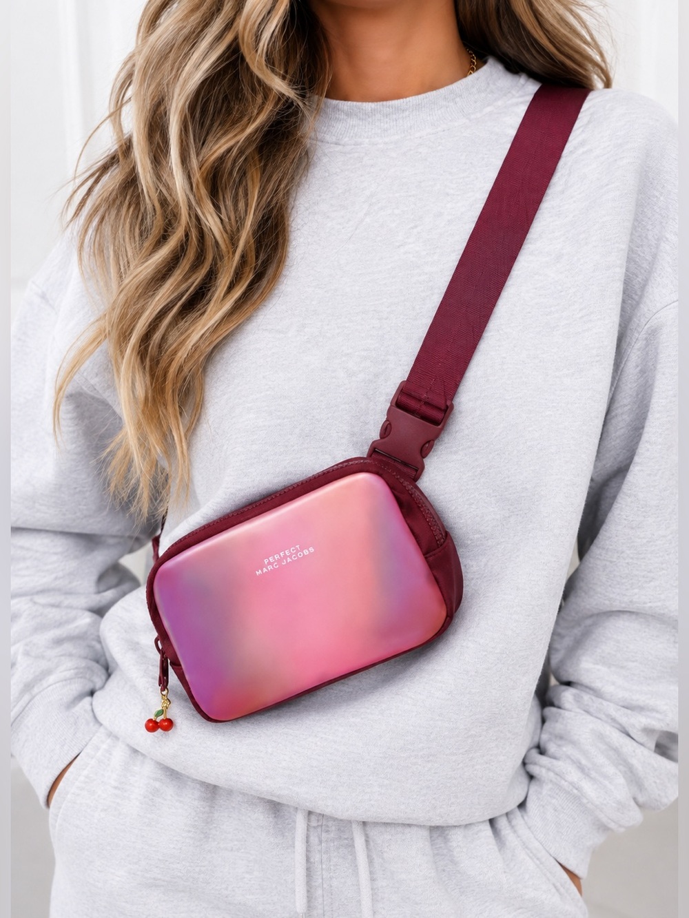 NWT Marc Jacobs "Perfect" Iridescent Belt Bag Bum Bag w/CHERRY CHARM SEALED